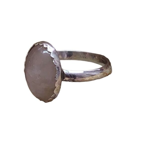 Ring, Rose Quartz and Sterling Silver Ring, size 6.5, NEW, Handmade - Picture 2 of 9